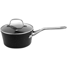 THE ROCK by Starfrit 060316-004-0000 THE ROCK by Starfrit Saucepan with Glass Lid & Stainless Steel Handles (3-Quart)