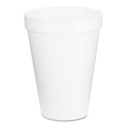 Foam Drink Cups, 12oz, White, 1000/carton