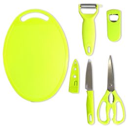 5 Piece Sunshine Lime Green Kitchen Accessories Set  (ToolUSA: PK1007-5-YX)