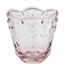 Vintage Embossed Wine Glass Stylish Juice Glass Water Glass Pink