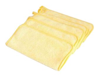 [Yellow] Set of 5 Coral Velvet Kitchen Dish Towels Dish Cloths Absorbent Towels