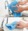 [Purple] Set of 5 Coral Velvet Kitchen Dish Towels Dish Cloths Absorbent Towels