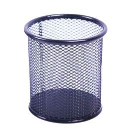 Circle Mini Trash Can Office/Home Clutter Storage Table Pen Pot-Black