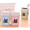 Creative Shaked-cover Trash Can Home Office Litter Bin-Blue