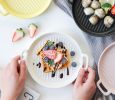 Rectangle Ceramic Bakeware Kitchen Cookware Pizza Pans Oven Baking Tray,Black