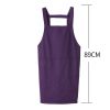Purple Cotton Home Kitchen Apron Coffee Shop Waiter Fashionable Waterproof Apron