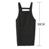 Black Cotton Home Kitchen Apron Coffee Shop Waiter Fashionable Waterproof Apron