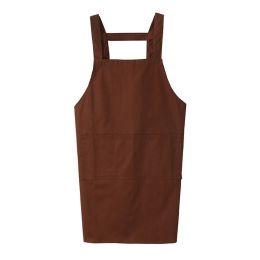 Brown Cotton Home Kitchen Apron Coffee Shop Waiter Fashionable Waterproof Apron