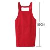 Red Cotton Home Kitchen Apron Coffee Shop Waiter Fashionable Waterproof Apron