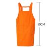 Orange Cotton Home Kitchen Apron Coffee Shop Waiter Fashionable Waterproof Apron