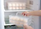 Plastic Egg Tray Double Layer Total 40 Grids With Handle Transparent Egg Holder