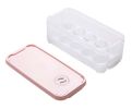Set of 2 Egg Holder Egg Container With Lid 10 Grid Each Eggs Box Plastic,A