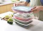 Set of 2 Egg Tray Egg Holder Egg Container Vegetable Storage Box Plastic,C