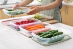 Set of 2 Egg Tray Egg Holder Egg Container Vegetable Storage Box Plastic,D