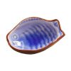 Sets of 4 Ceramic Saucepan Creative Fish Snack Plate Sauce Dish Mustard Sauce, Blue
