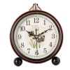 Elegant Silent Round Alarm Clocks Living Room Alarm Clock Desk Clock, H
