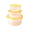Set of 3 Premier Food Storage Containers Preservation Box Plastic Yellow