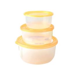 Set of 3 Premier Food Storage Containers Preservation Box Plastic Yellow