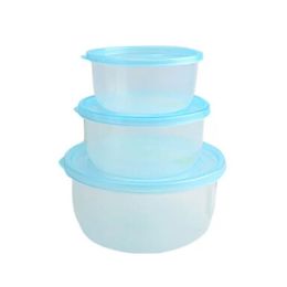 Set of 3 Premier Food Storage Containers Preservation Box Plastic canisters Blue
