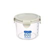 Set of 2 Food Storage Containers Seal Pots Plastic Storage Jars, 600ml, Light Green
