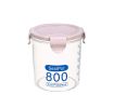 Set of 2 Food Storage Containers Seal Pots Plastic Storage Jars, 800ml, PINK