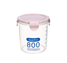 Set of 2 Food Storage Containers Seal Pots Plastic Storage Jars, 800ml, PINK
