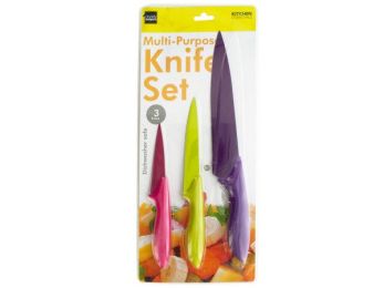 3 Piece Colorful Multi-Purpose Knife Set