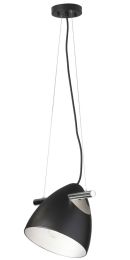 Dainolite Home Indoor Decorative 1-Light Adjustable Pendant on Chrome Bar - Matt Black Finish