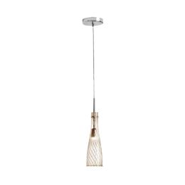 Dainolite 1 Light Champayne Glass Elongated Pendant Lighting