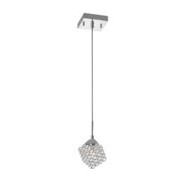 Dainolite Decorative 1 Light Crystal Pendant Polished Chrome Finish