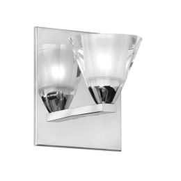 Dainolite Optical Crystal 1 Light Wall Scone with Polished Chrome Finish