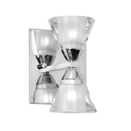 Dainolite Optical Crystal 2 Light Wall Scone with Polished Chrome Finish