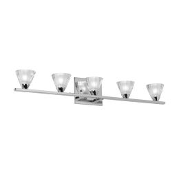 Dainolite Optical Crystal 5 Light Wall Scone with Polished Chrome Finish